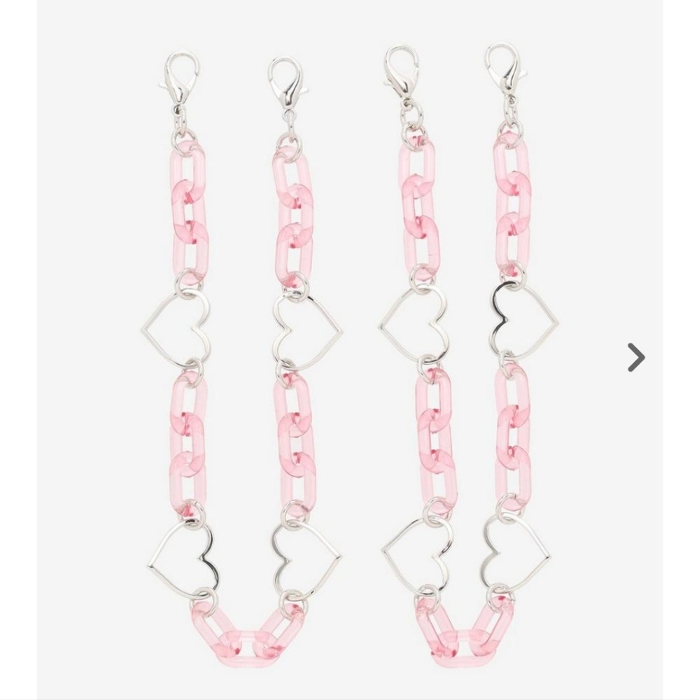 Pink Heart Chain Shoe Chain Set Hot Topic